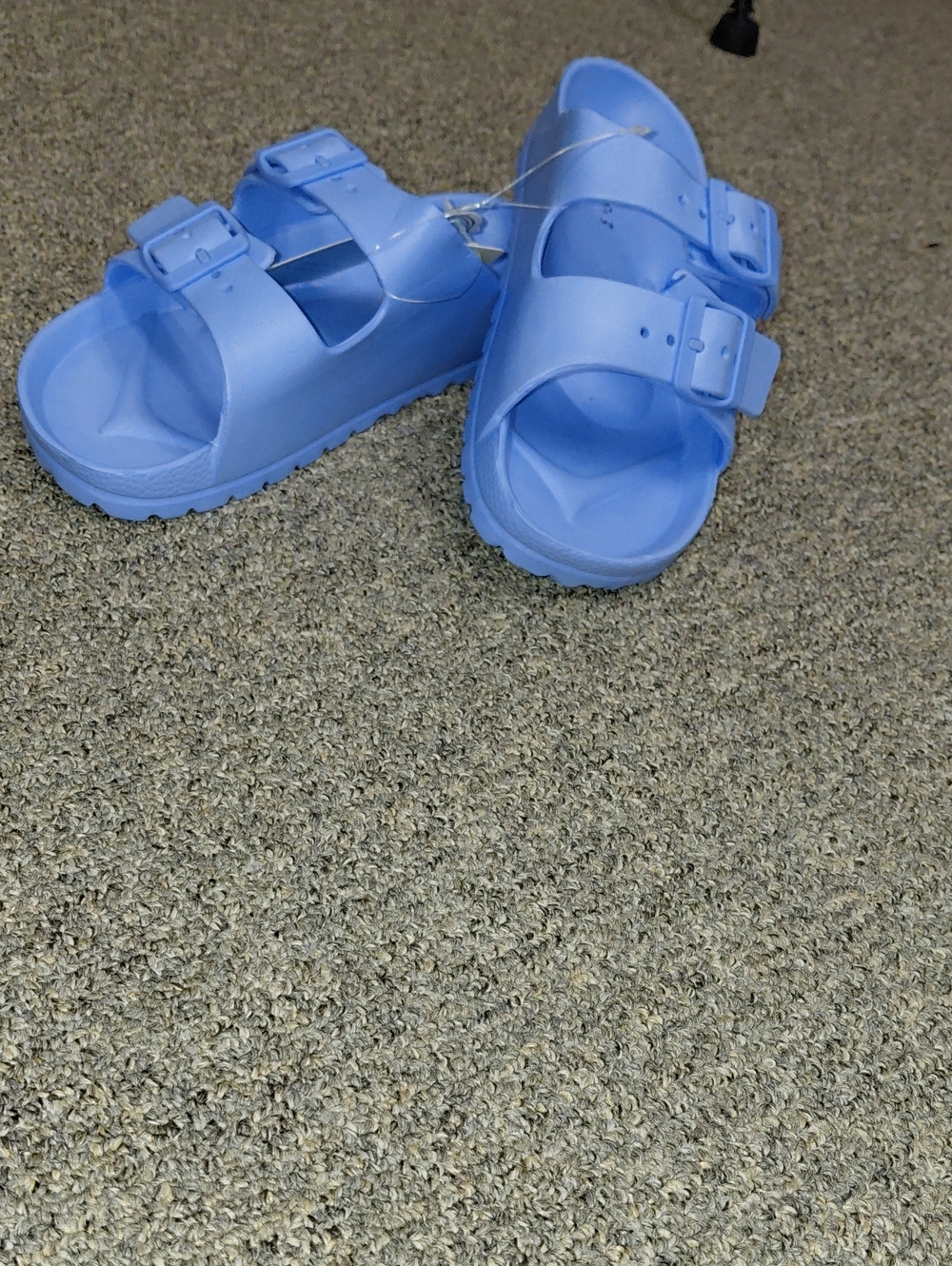 NWT Women's Light Blue Dual-Buckle Slide Sandals SIZE 7-8 MEDIUM